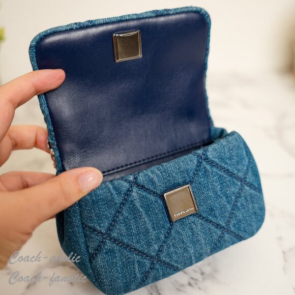 NWT Tory Burch Willa Denim Nano Top Handle Crossbody - Picture 7 of 9